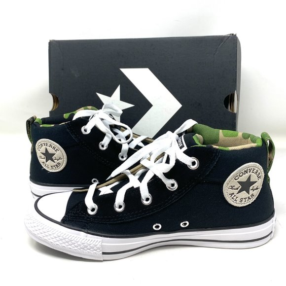 Converse CTAS STREET MID Top Canvas Black Camo Wmn - Picture 9 of 10